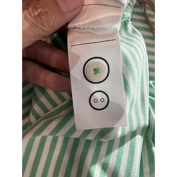 UNTUCKit Polo Shirt Cronos Feeder Green Striped Short Sleeve Golf Men’s XL - Picture 11 of 13